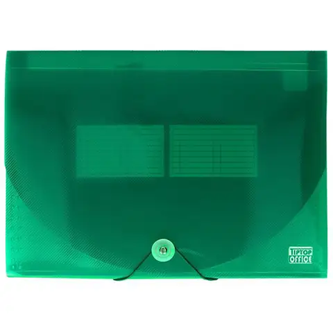 Spirit: Obal na dokumenty A4 s 12 priehradkami v transparentnej zelenej farbe