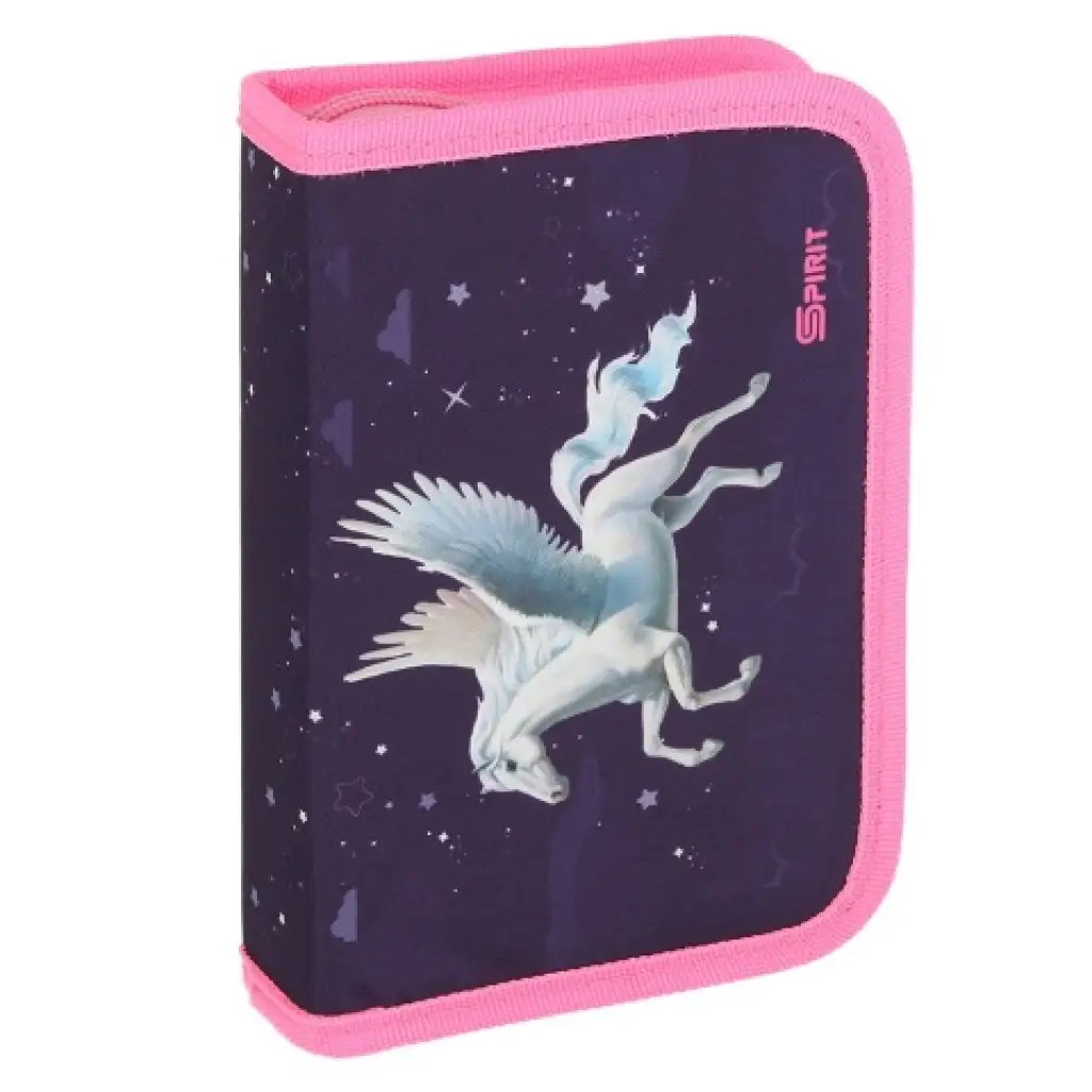 Spirit: Pegas fialovo-ružový vyklápací plnený peračník 60ks