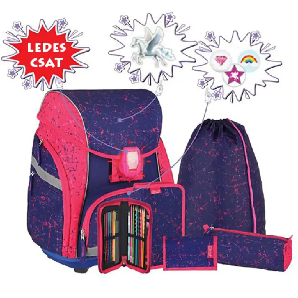 Spirit: Pegas školská taška, batoh s LED 7 dielny set