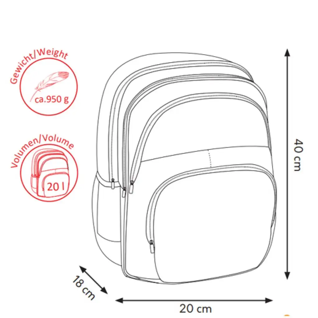 Spirit: Rózsaszín-türkiz színű bagolymintás lekerekített ergonómikus iskolatáska, hátizsák 40x20x18cm kép 4