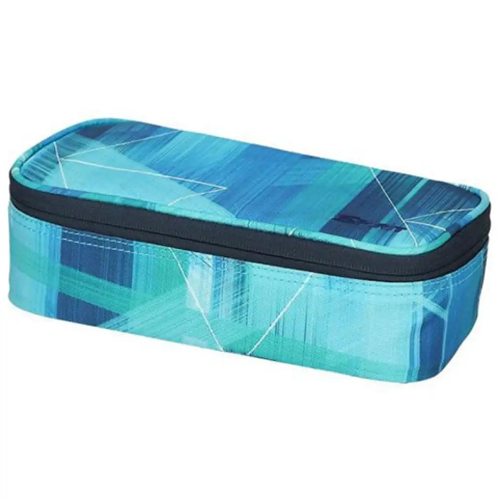 Spirit: Svetlomodrý vzorovaný oválny peračník 23x10cm