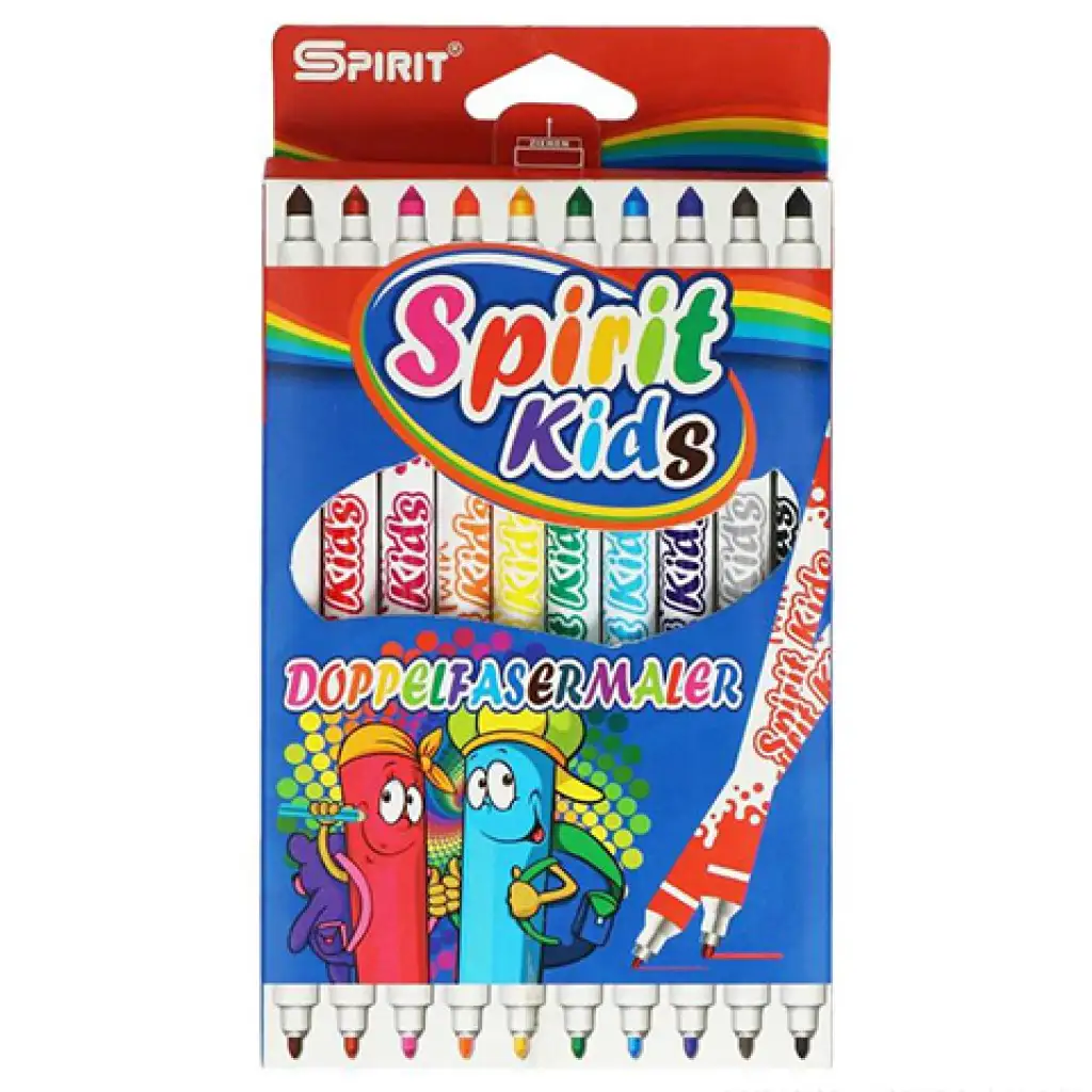 Spirit: Tenká-hrubá farebná obojstranná fixka 10 dielny set