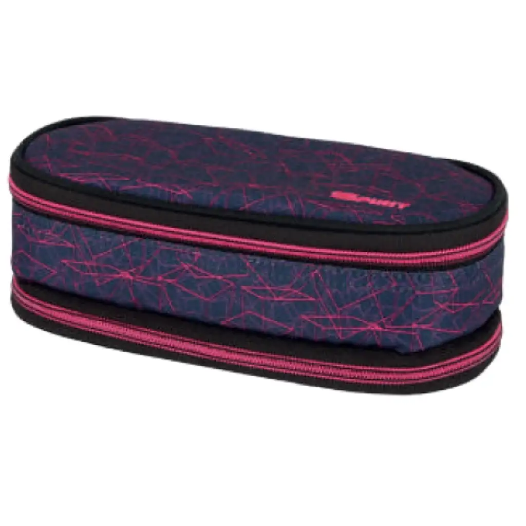 Spirit: My Bag pink kockás két rekeszes ovális tolltartó kép 1