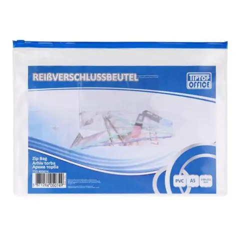 Spirit: Transparentný obal na dokumenty so zipsom A5