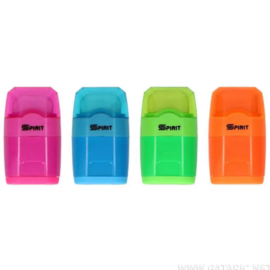 Spirit: Trios 3v1 strúhadlo s dvomi dierami s nádržou a gumou, rôzne farby 1ks