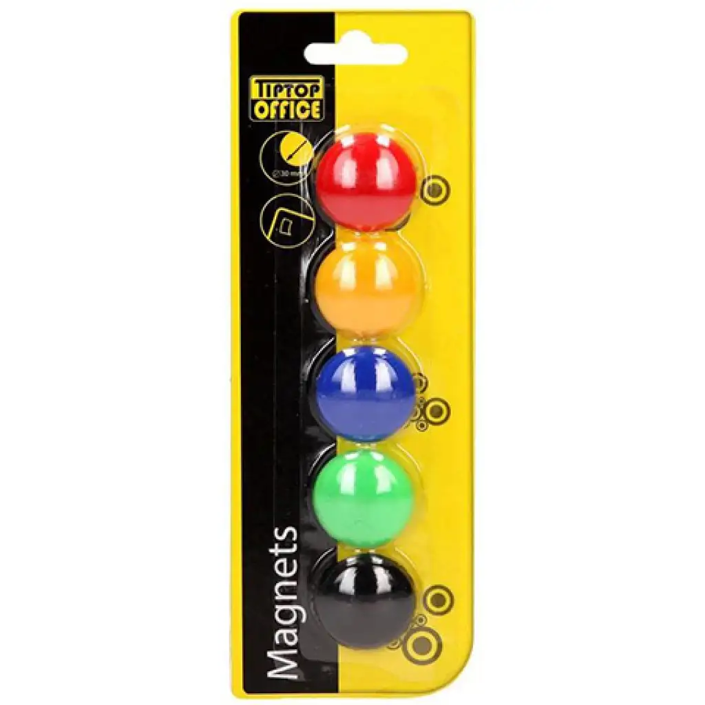 Spirit: White Board farebné magnetové gombíky 30mm 5ks v balení