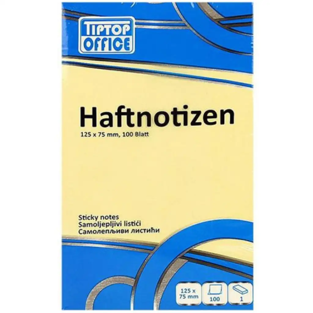 Spirit: Žltý samolepiaci poznámkový blok 100 listov 125x75mm