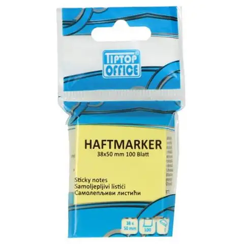 Spirit: Žltý samolepiaci poznámkový blok 100 listov 38x50mm