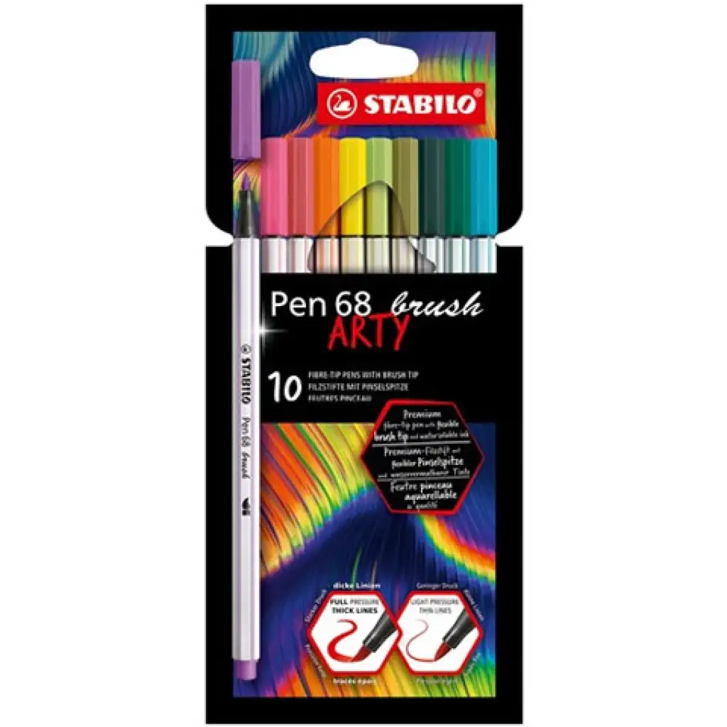 Stabilo: Pen 68 Brush ARTY ecsetfilc készlet 10db-os kép 1