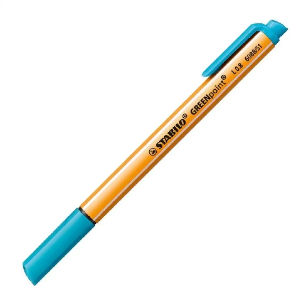 Stabilo: GREENpoint 0,8mm popisovač v tyrkysovej farbe