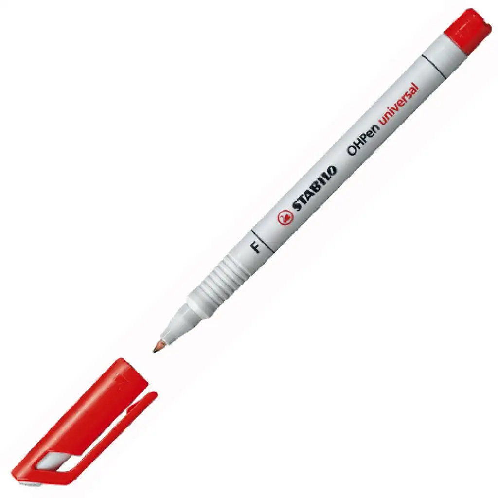 Stabilo: OHPen "F" 0,7mm červená alkoholová fixka