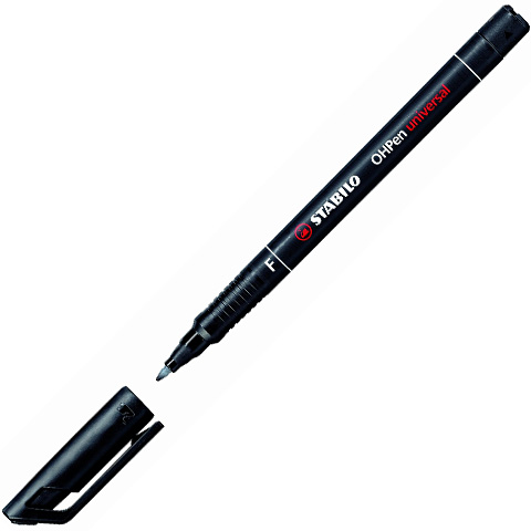 Stabilo OHPen universal F alkoholos filctoll fekete színben 0,7mm kép 2