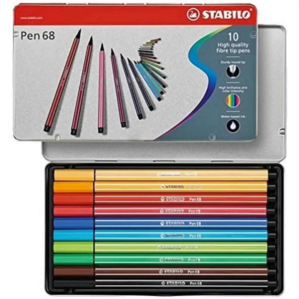 Stabilo: Pen 68 10dielny set v kovovej krabici
