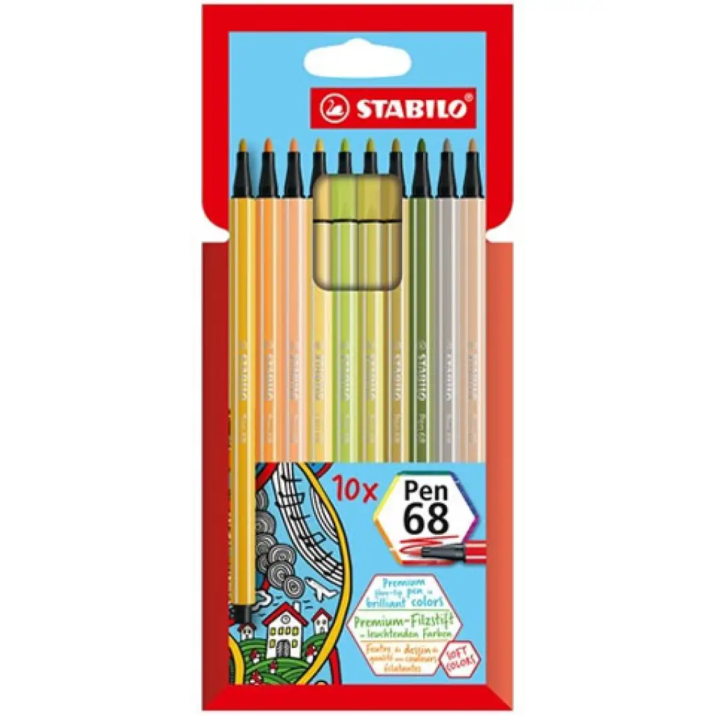Stabilo: Pen 68 fisky 10 dielny set