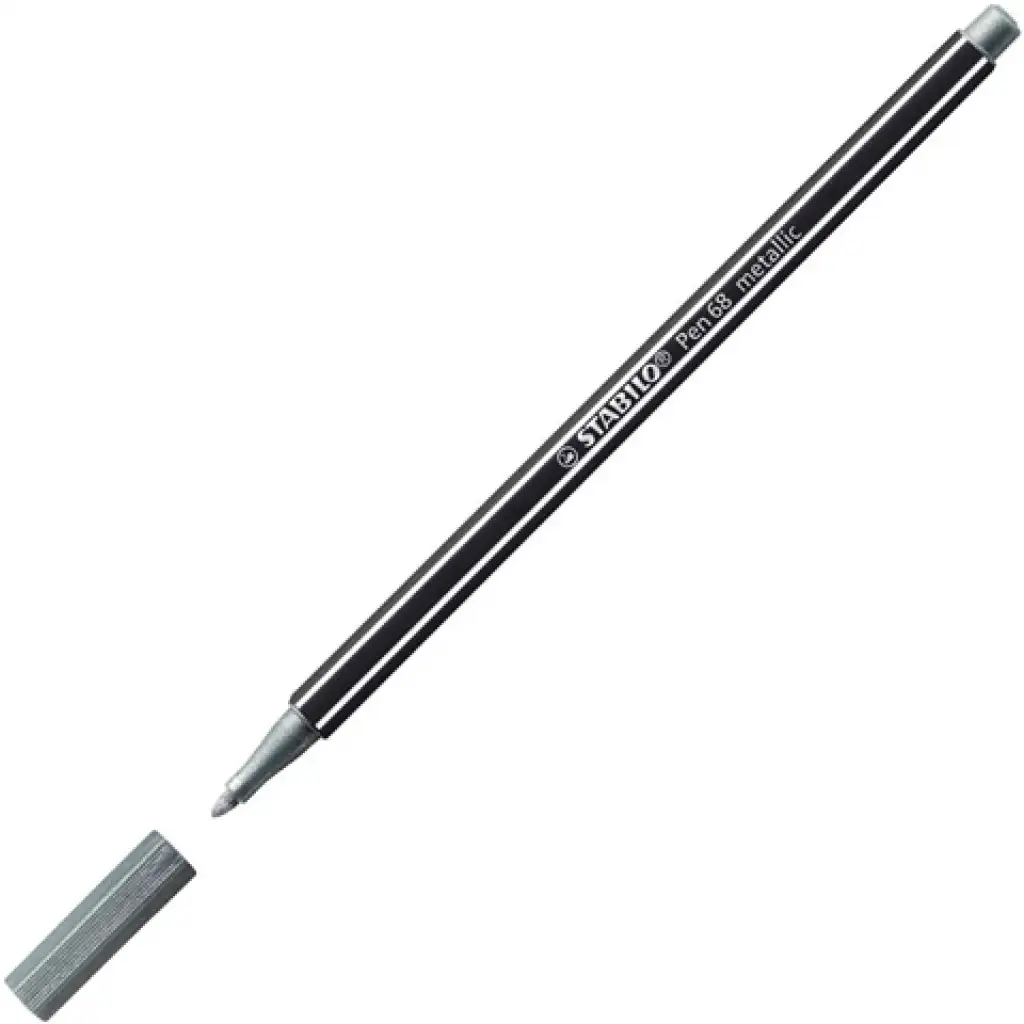 Stabilo: Pen 68 ezüst metál filctoll kép 1