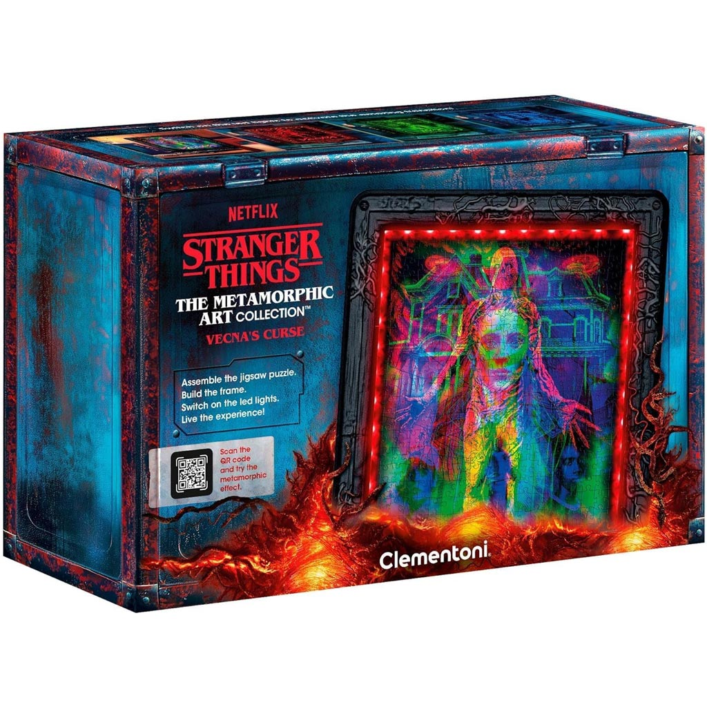 Stranger Things – Vecnove prekliatie 520-dielne puzzle s rámom a RGB LED osvetlením – Clementoni