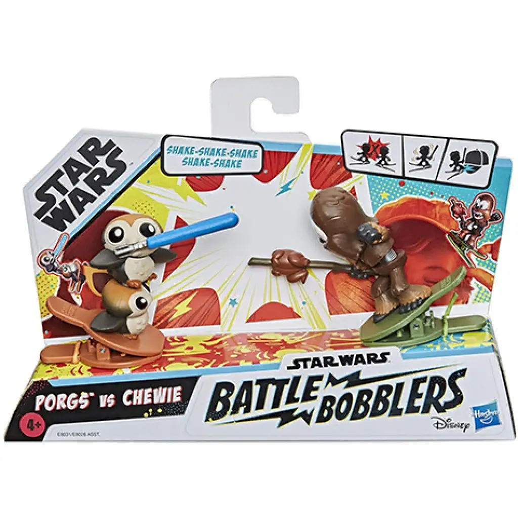 Star Wars Battle Bobblers Porgs vs Chewie figúrka na štipci - Hasbro