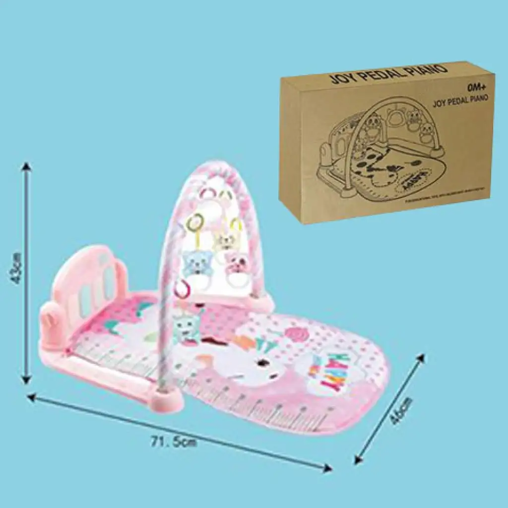 Šťastná žirafa ružový hrací koberec so svetlom a zvukom