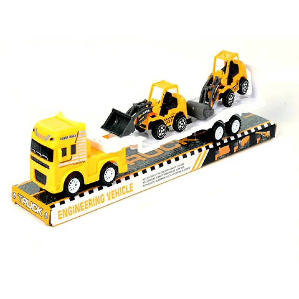 Stavebný kamión s 2 pracovnými strojmi