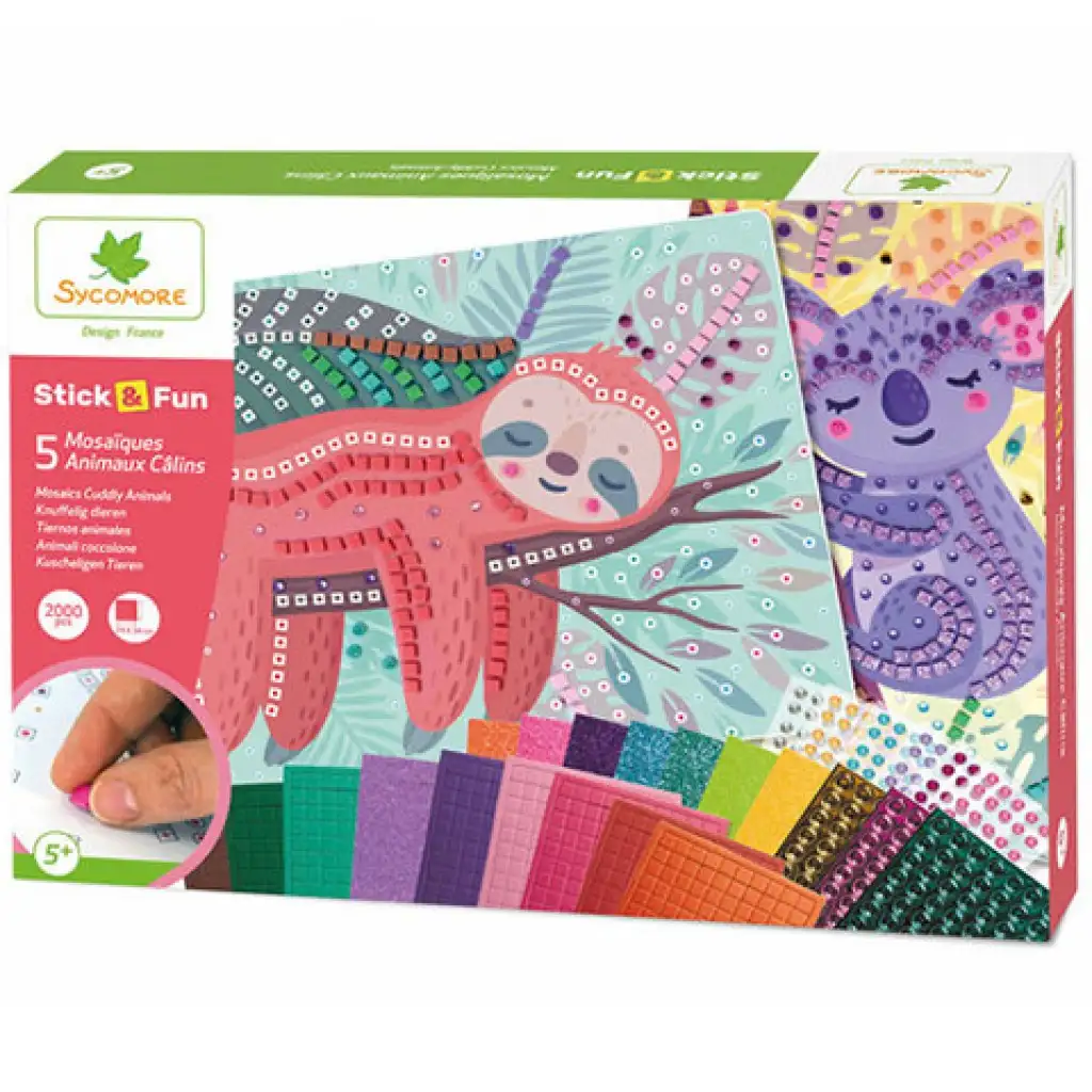 Stick'N Fun mozaikkép készítő készlet - Ölelni való állatok kép 1