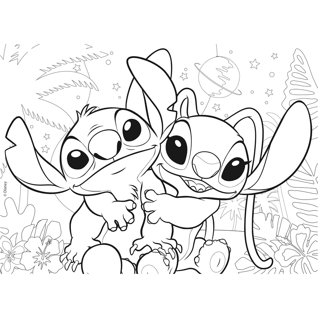 Stitch 2 v 1, 24-dielne puzzle a omaľovánka 35x25 cm - Lisciani kép 3