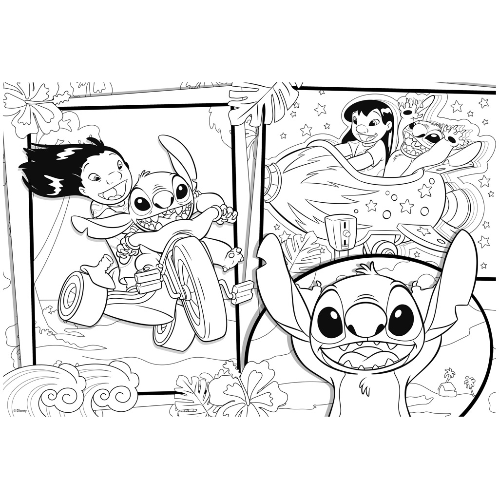 Stitch 2 v 1, 250-dielikové puzzle a omaľovánka 50x35 cm - Lisciani kép 3