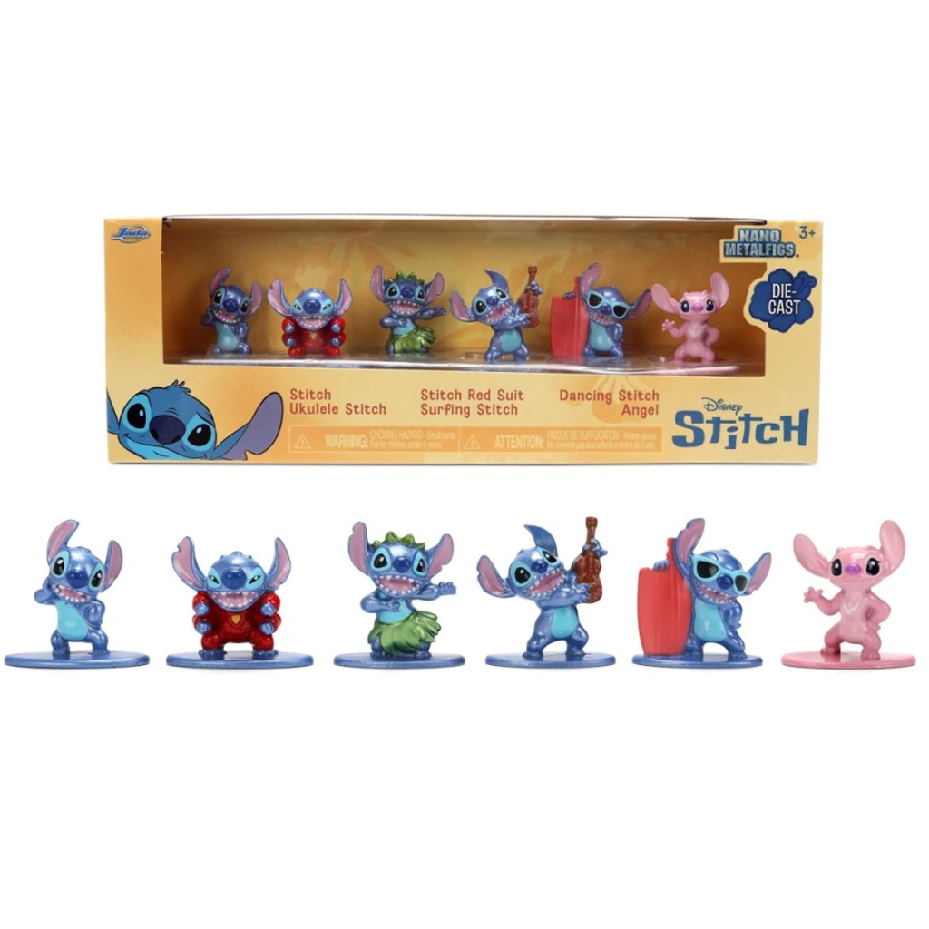 Disney Stitch Nano kovová figúrka 6-dielna sada - Jada Toys