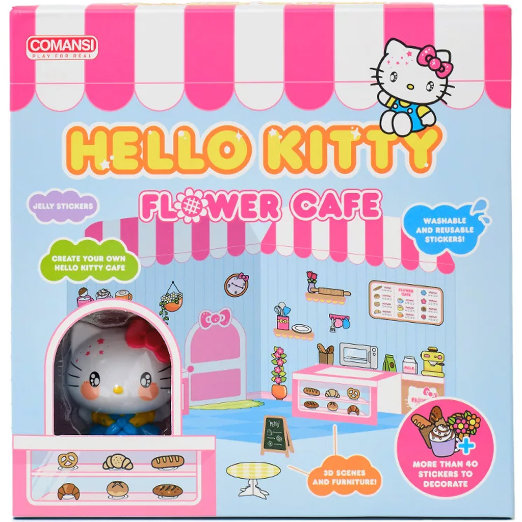 Hello Kitty Flower Café figúrka s domčekom na nalepovanie - Comansi kép 2