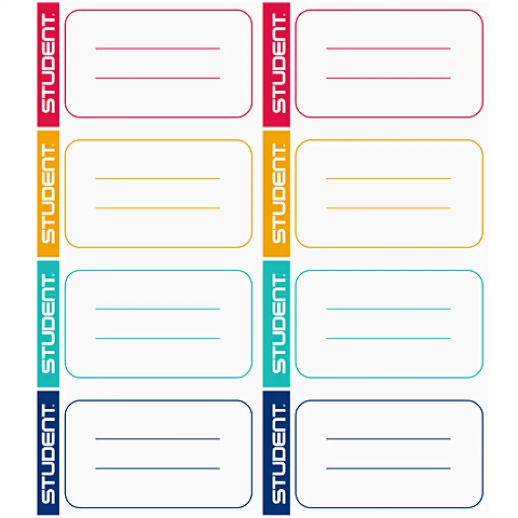 Štítky na zošity 8 ks Student