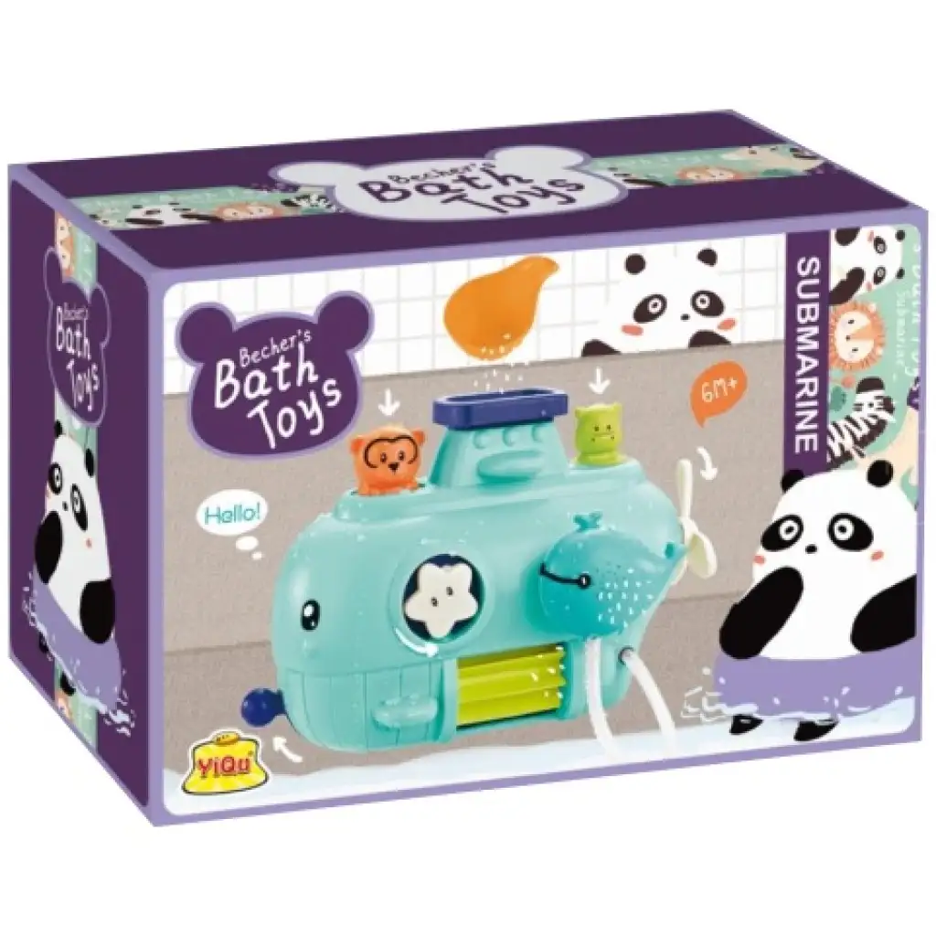 Striekajúca veľryba ponorka - hračka do kúpeľa