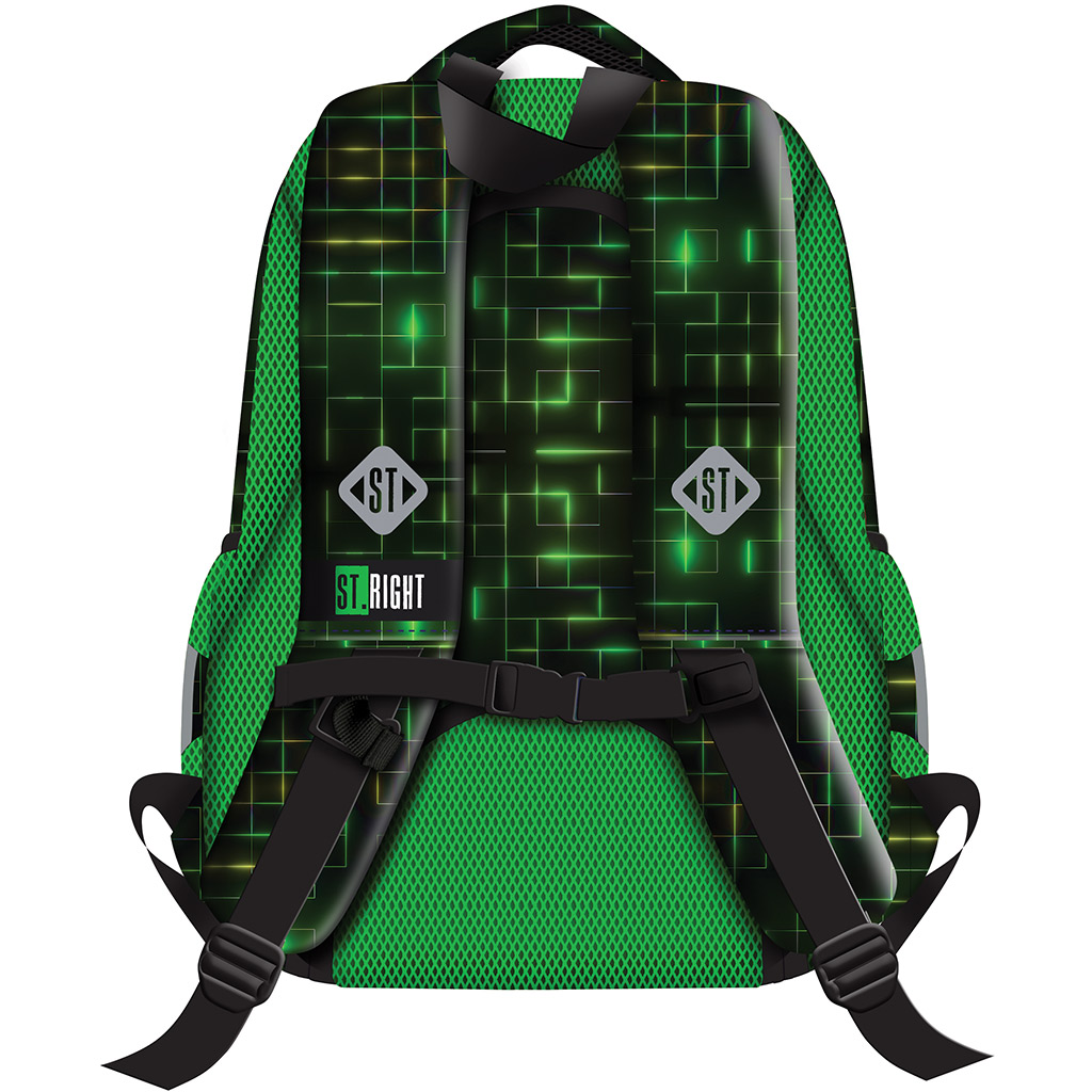 St.Right Neon gamer kontroller mintás iskolatáska, hátizsák BP26 39x27x17cm kép 2