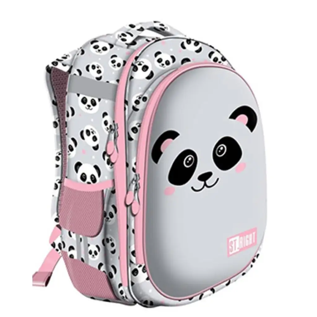 St.Right Grey Panda kétrekeszes iskolatáska, hátizsák 39x29x17cm kép 1