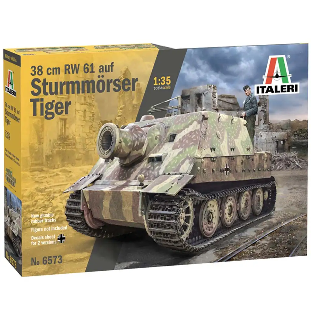 Italeri 1/35 38 cm RW 61 auf STURMMORSER TIGER tank makett kép 1