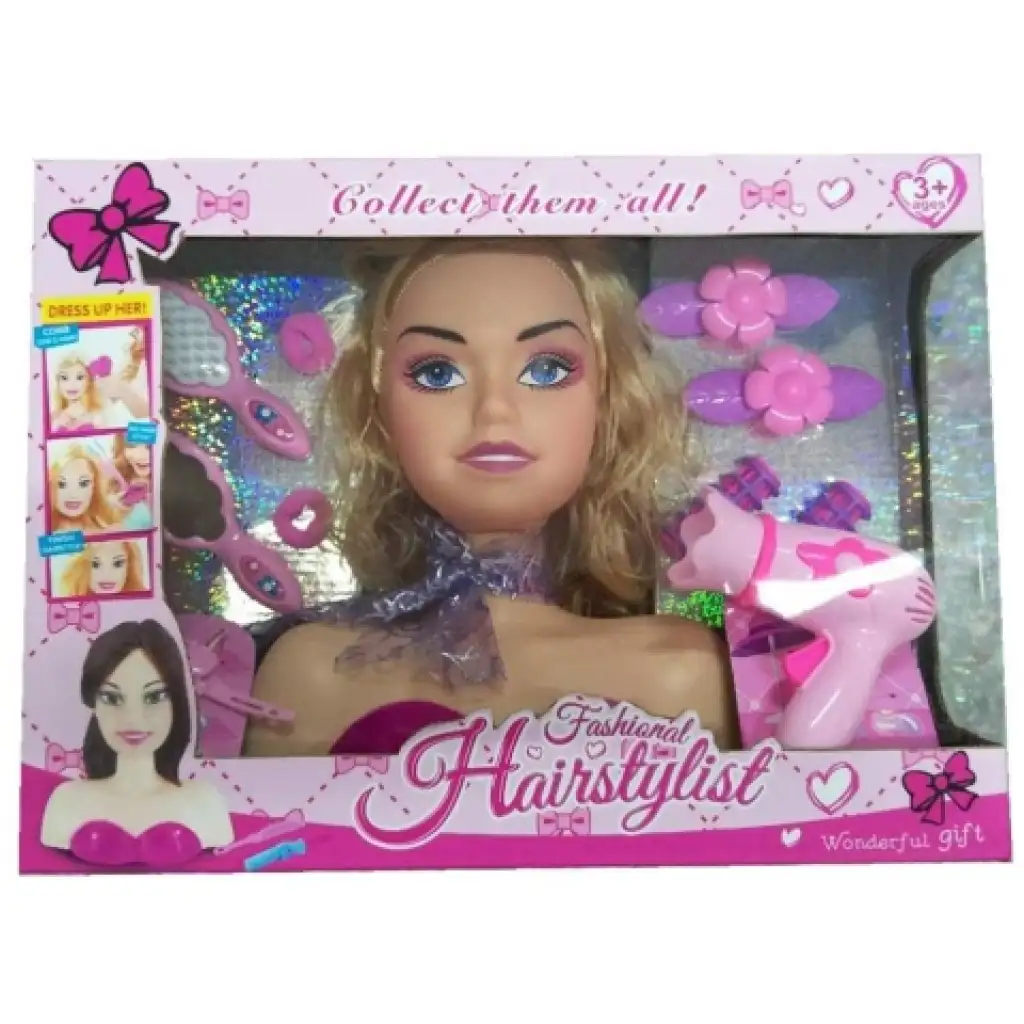 HairStylist fodrászolható és sminkelhető babafej kép 1