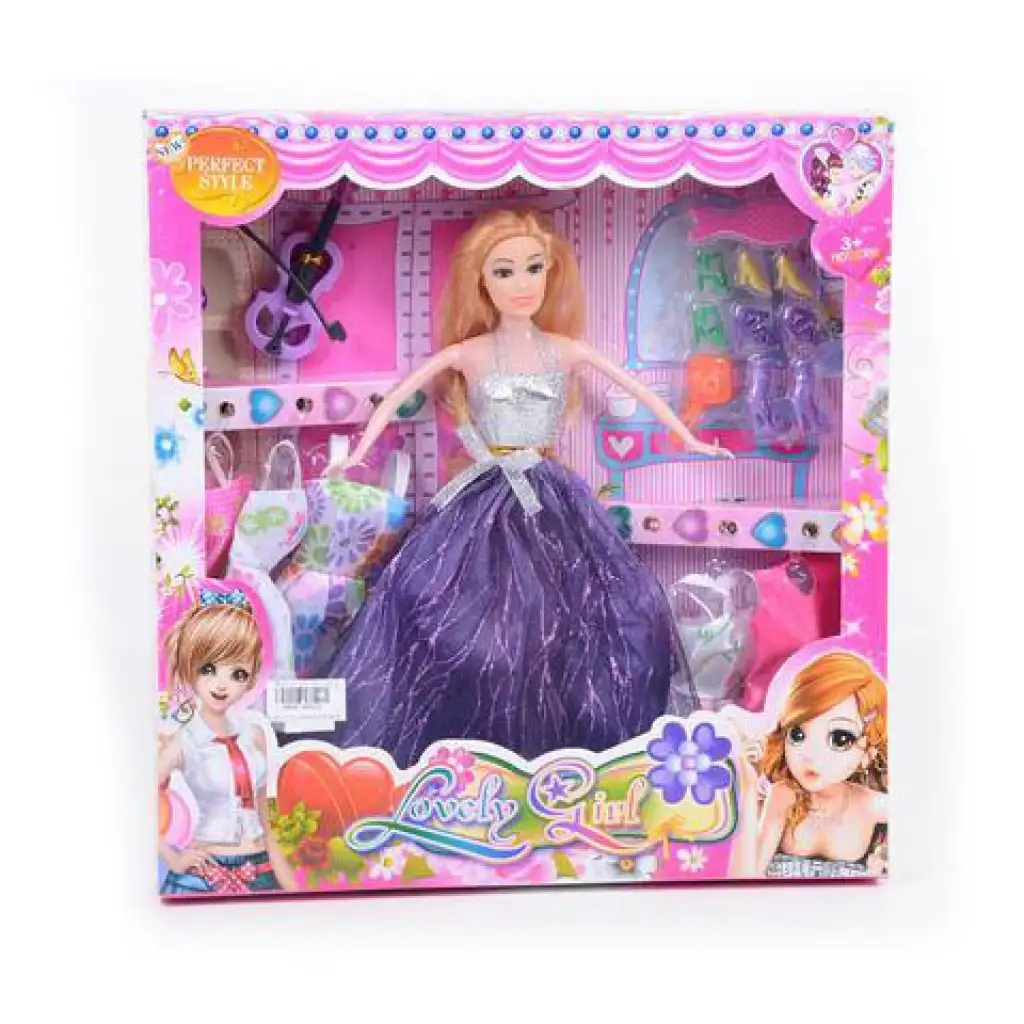 Štýlová bábika huslistka s príslušenstvom 28 cm