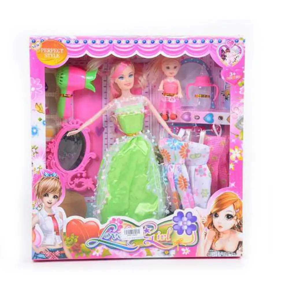 Štýlová bábika so zrkadlom, oblečením a príslušenstvom 28 cm