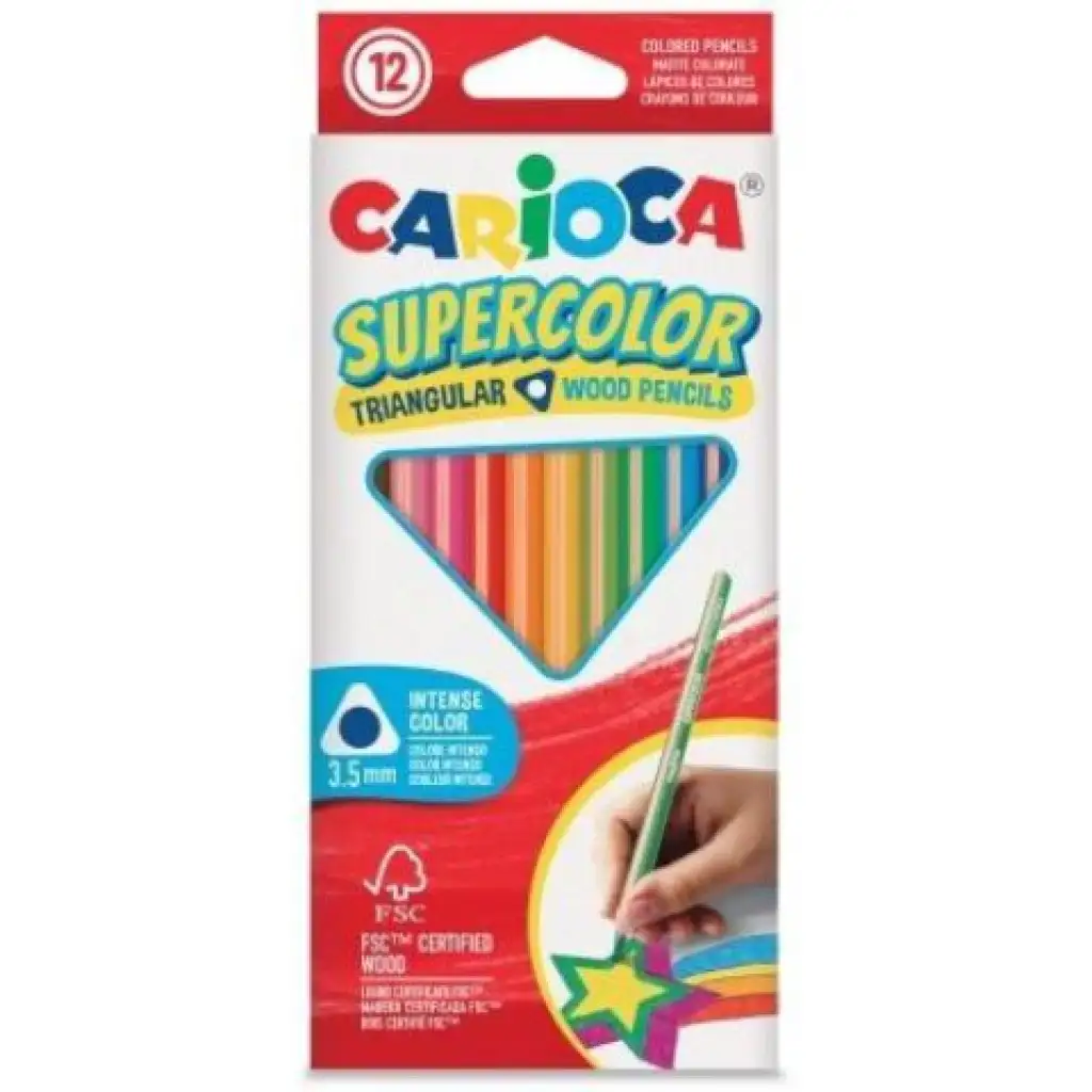 SuperColor 12-set trojhranných farebných ceruziek - Carioca