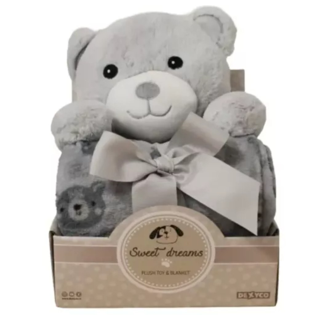 SweetDreams: Prikrývka a plyšový medvedík v béžovej farbe