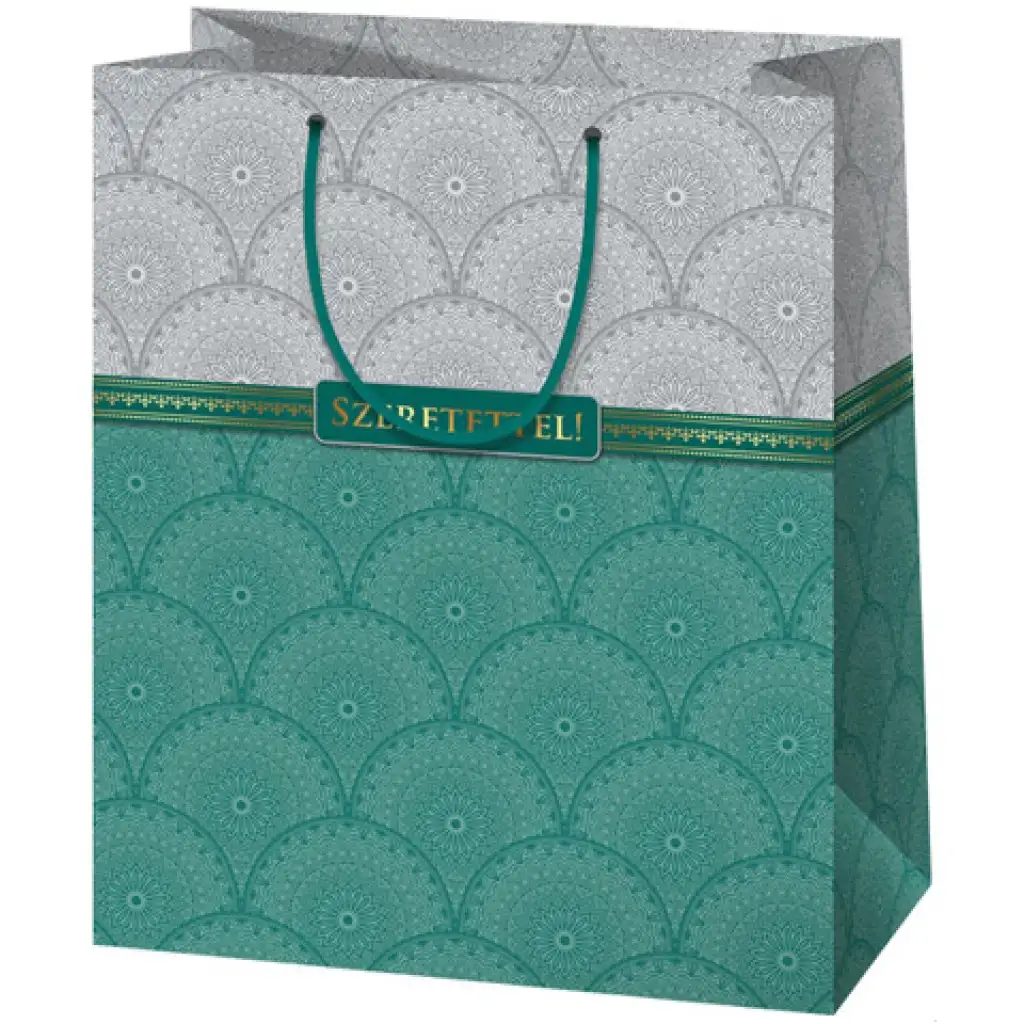 Szeretettel! elegantná veľká darčeková taška 26x13x33cm