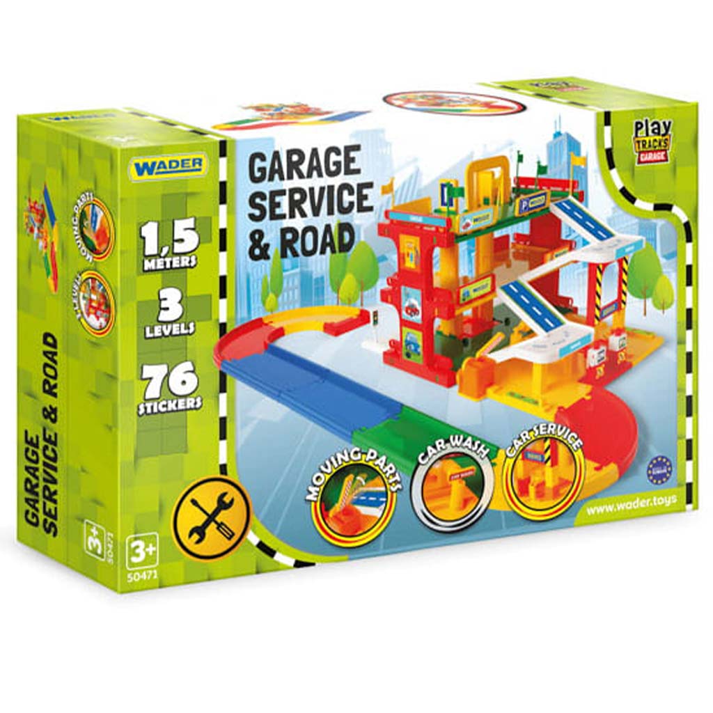 Trojpodlažná servisná garáž s cestou a príslušenstvom - Wader