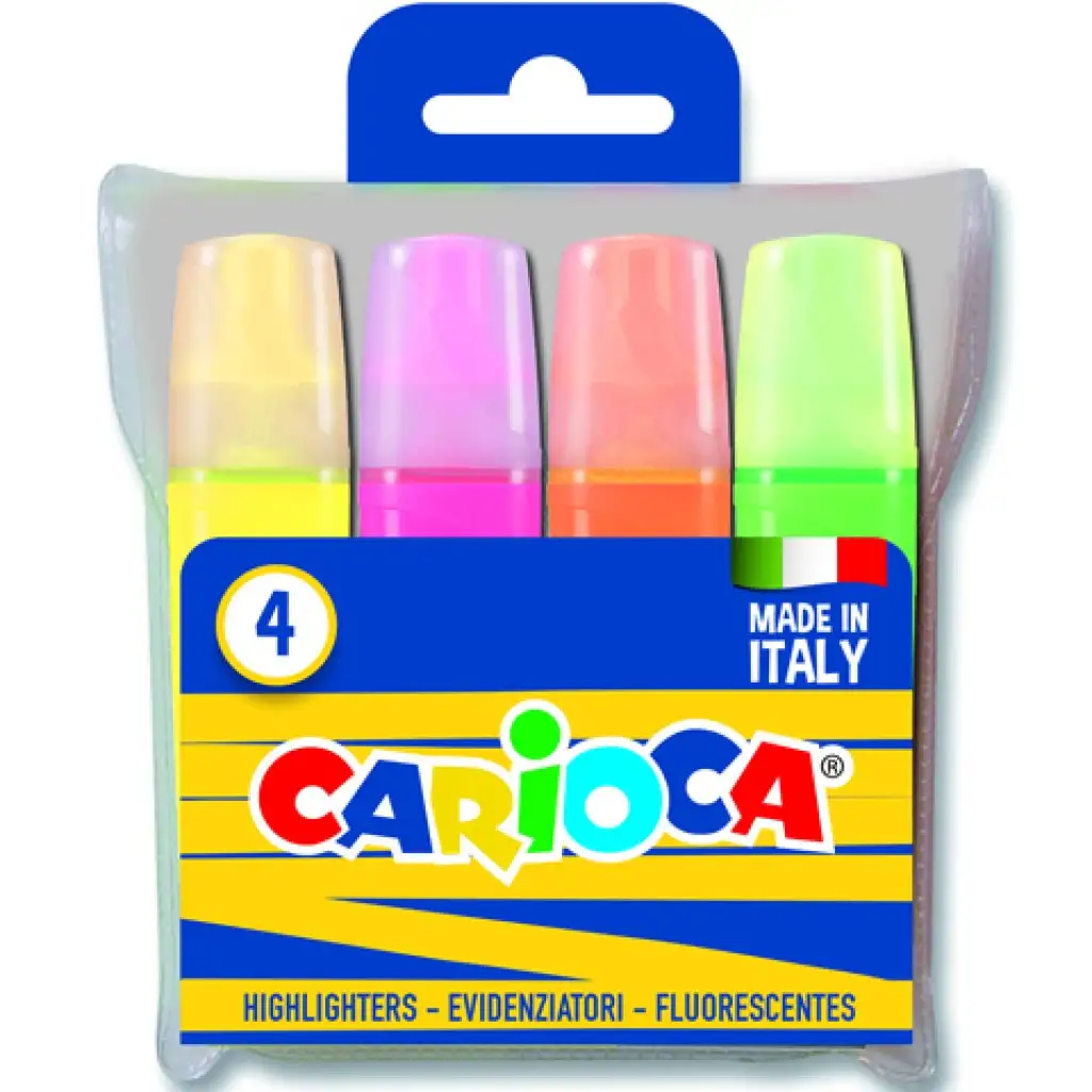 Színes fluoreszkáló szövegkiemelő szett 4db-os - Carioca kép 1