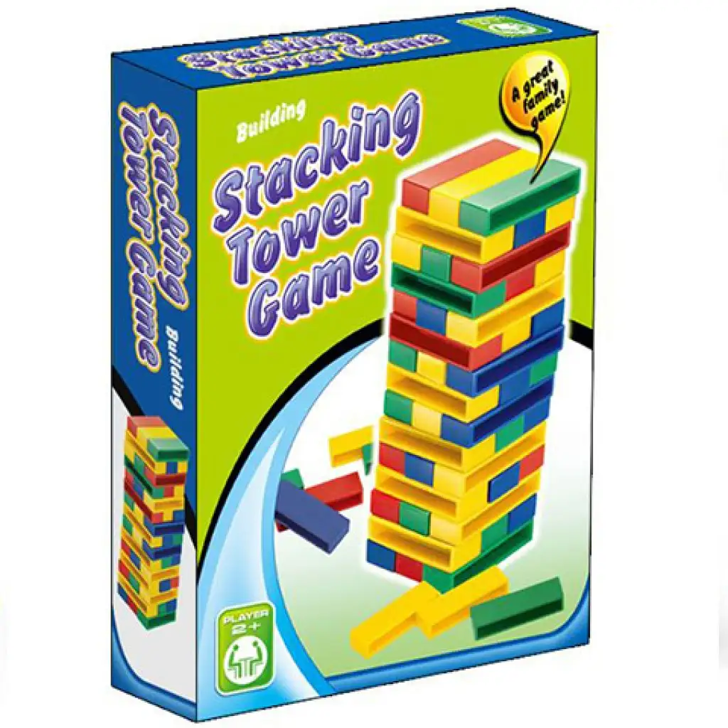 Színes toronyépítő jenga társasjáték kép 1
