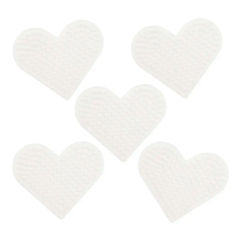 PlayBox: Sada základných dosiek vo forme srdca pre 5mm MIDI žehliace korálky, 5 kusov