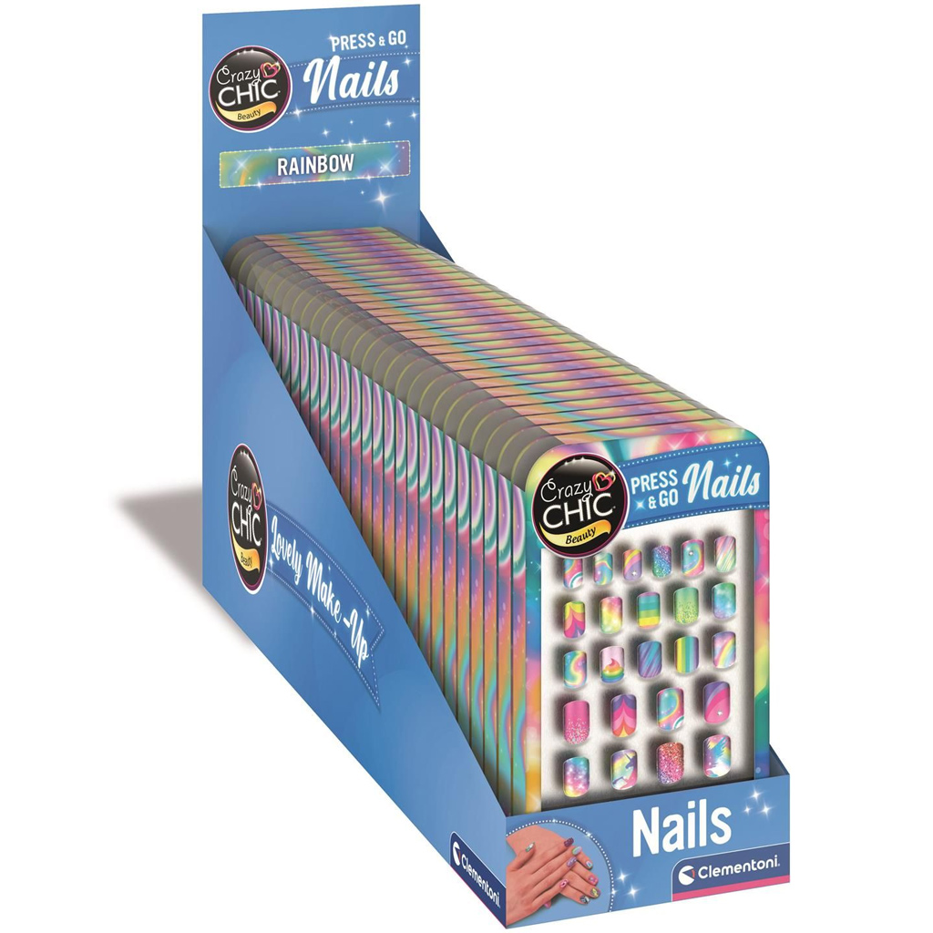 Crazy Chic Sada dúhových samolepiacich umelých nechtov - Clementoni