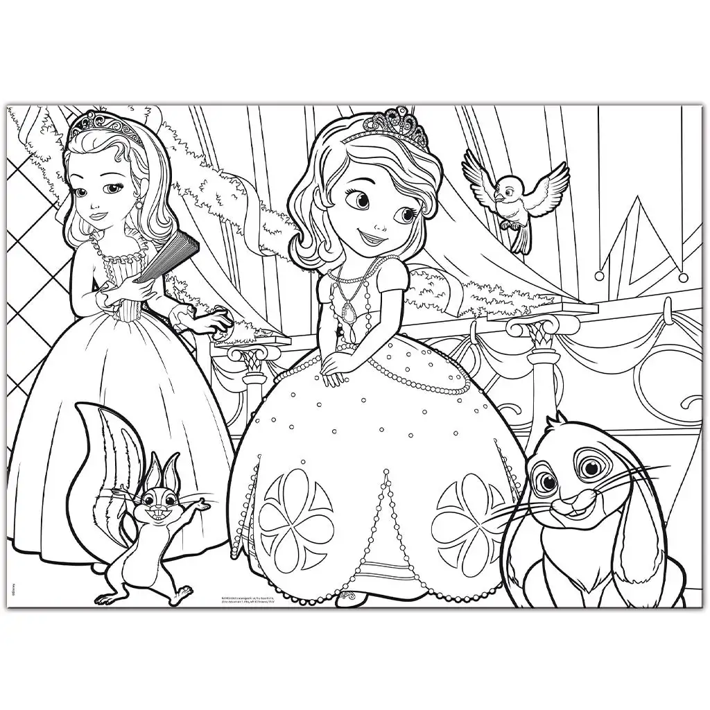 Disney Princezná Sofia 2 v 1 60-dielne maxi puzzle a omaľovánka 70x50 cm - Lisciani kép 2