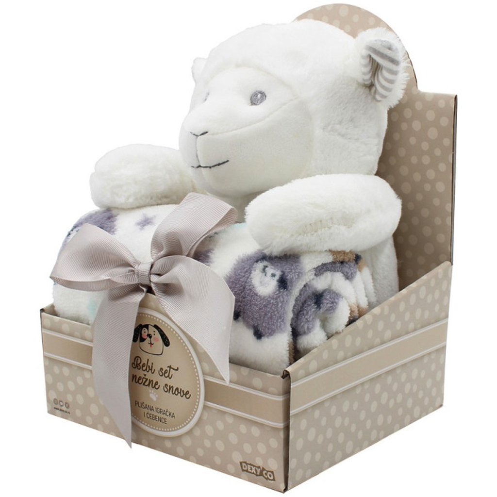 SweetDreams: Prikrývka a plyšová ovečka v bielej farbe kép 2