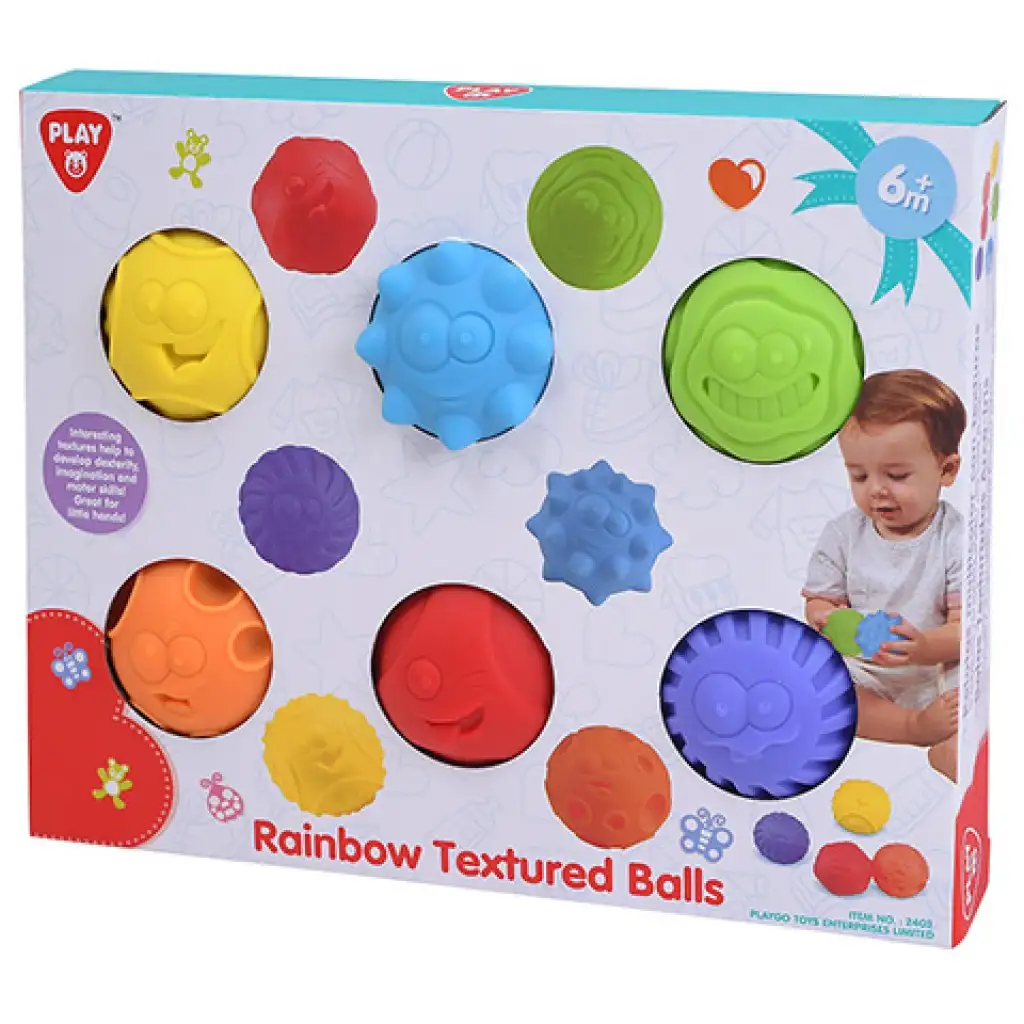 Playgo: Dúhové baby lopty na rozvoj dotyku