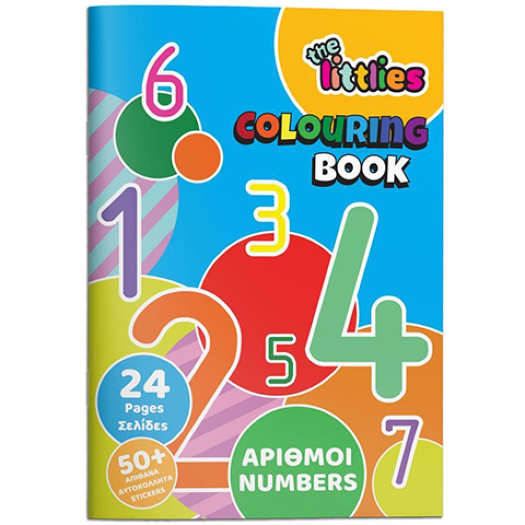 The Littlies: Čísla omaľovanka 24str. s 50 nálepkami  A4