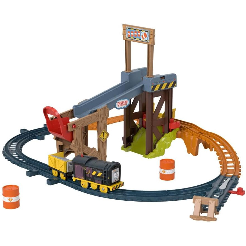 Fisher-Price: Thomas a jeho priatelia Diesel Lift & Load stavebná železničná súprava s motorizovaným vlakom - Mattel kép 2