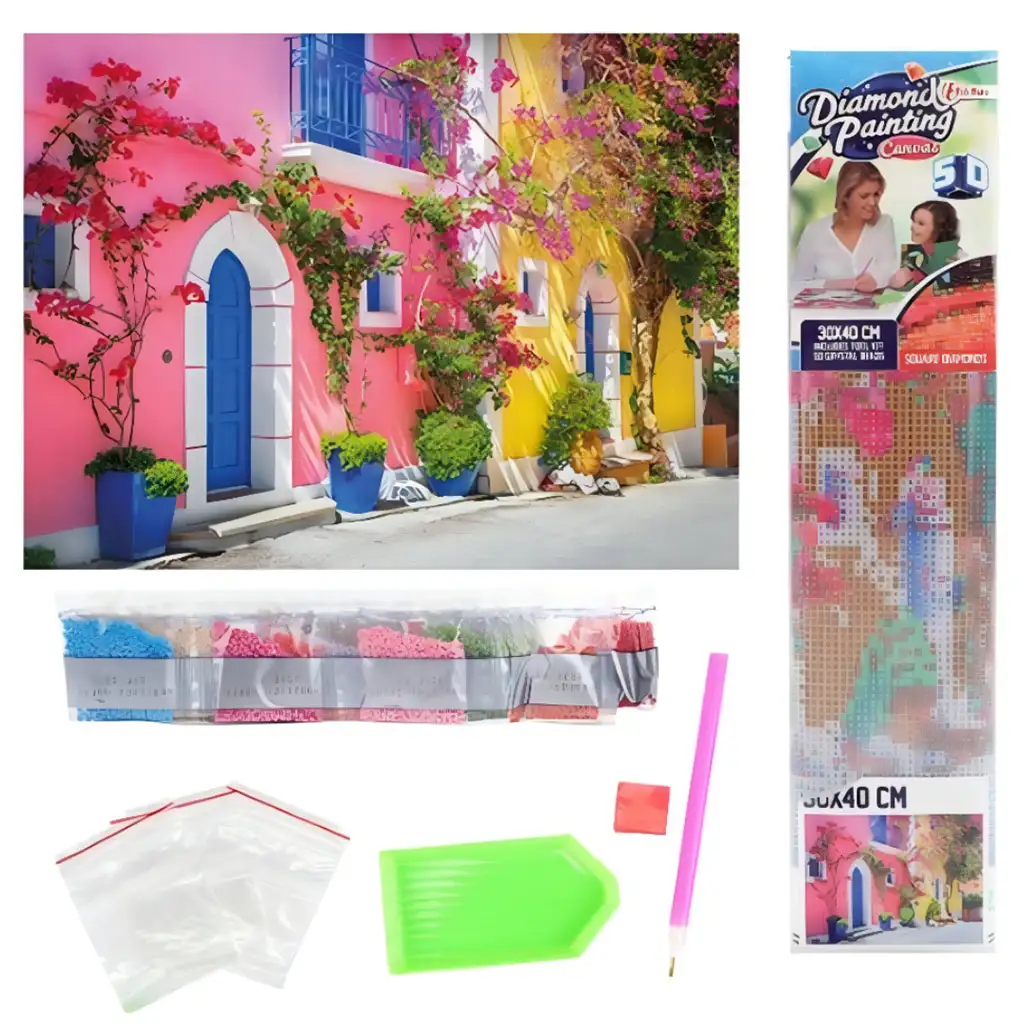 Diamantová mozaika: Grécke farby diamantová maľba set 30x40cm kép 2